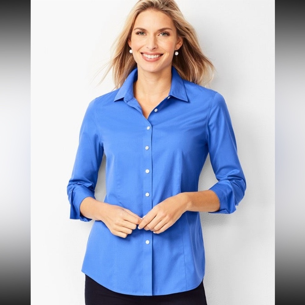 Like New Talbots The Non-Iron Perfect Long Sleeve Shirt Size 2